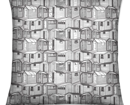 Sheds in Grey and White Cushion Cover