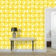 Egg Cups Pattern Wallpaper Design on Vibrant Yellow Background J135