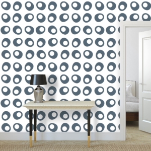Grey Egg Cups Pattern Wallpaper Design on Crisp White Background K103