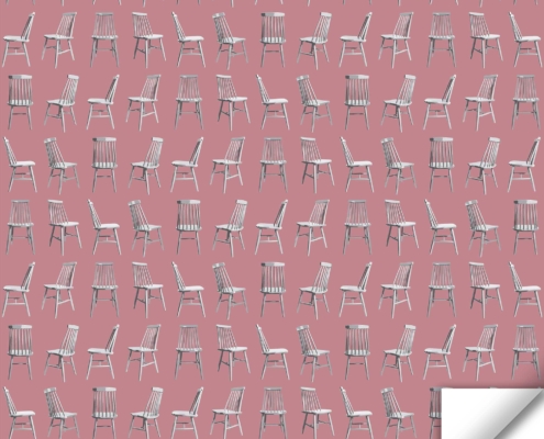 Mid Century Chairs Instagram square Wrapping Paper Mockup 16 dusky pink