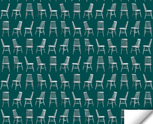 Mid Century Chairs Instagram square Wrapping Paper Mockup 19 emerald