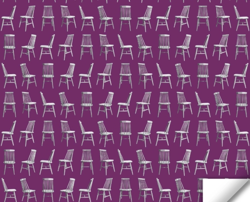 Mid Century Chairs Instagram square Wrapping Paper Mockup 29 purple