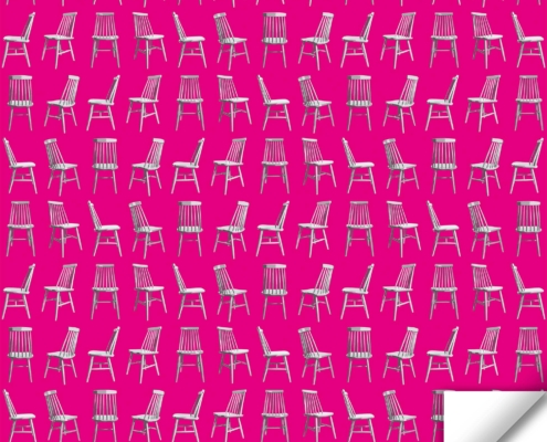 Mid Century Chairs Instagram square Wrapping Paper Mockup 48 magenta pink