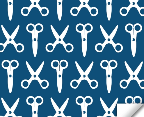 Scissors Pattern Design Wrapping Paper / Gift Wrap F-112-100-112 white on dark blue