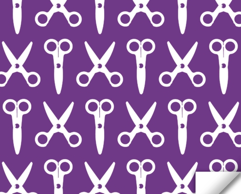 Scissors Pattern Design Wrapping Paper / Gift Wrap F-150-100-150 white on violet