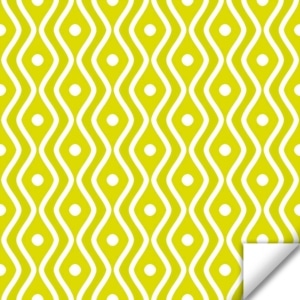 Vibrate Pattern Design E133A white on bright lemon yellow