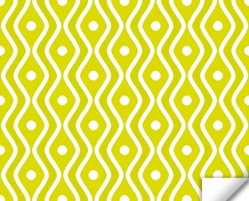 Vibrate Pattern Design E133A white on bright lemon yellow