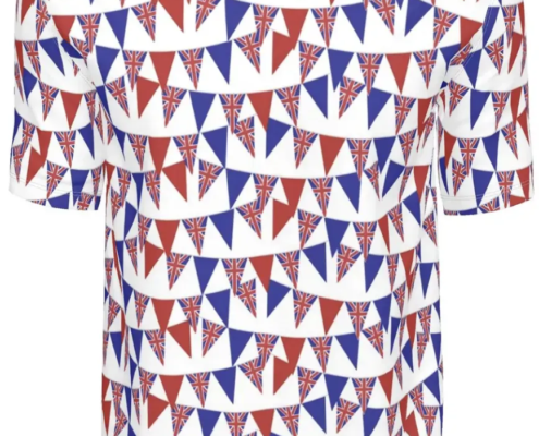 Contrado T-Shirts Bunting UK Red and Blue on White