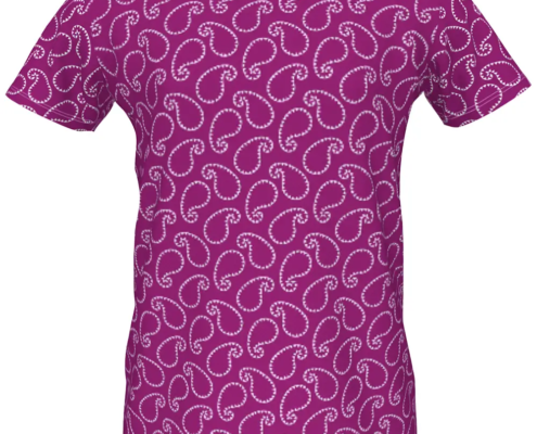 Girls Magenta Pink Modern Paisley Pattern T-Shirt