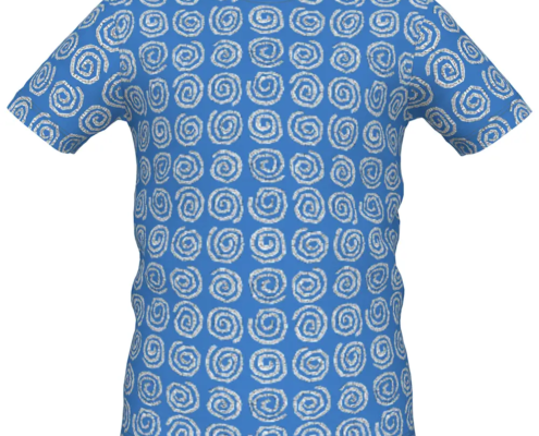 Boys T Shirts Wonky Spirals 2 Cyan