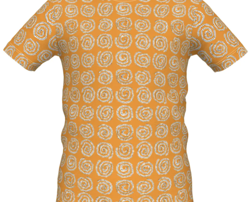Boys T Shirts Wonky Spirals 2 Orange