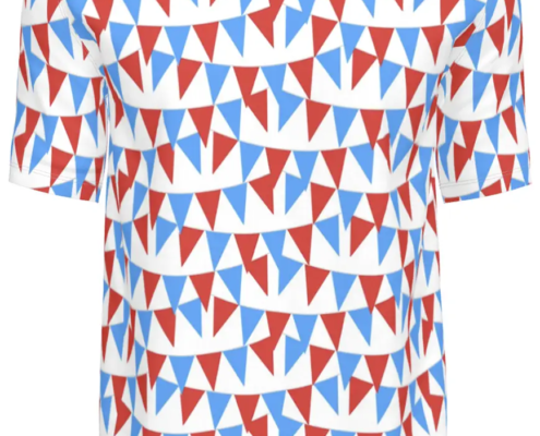 Contrado T-Shirts Bunting Blue and red on white