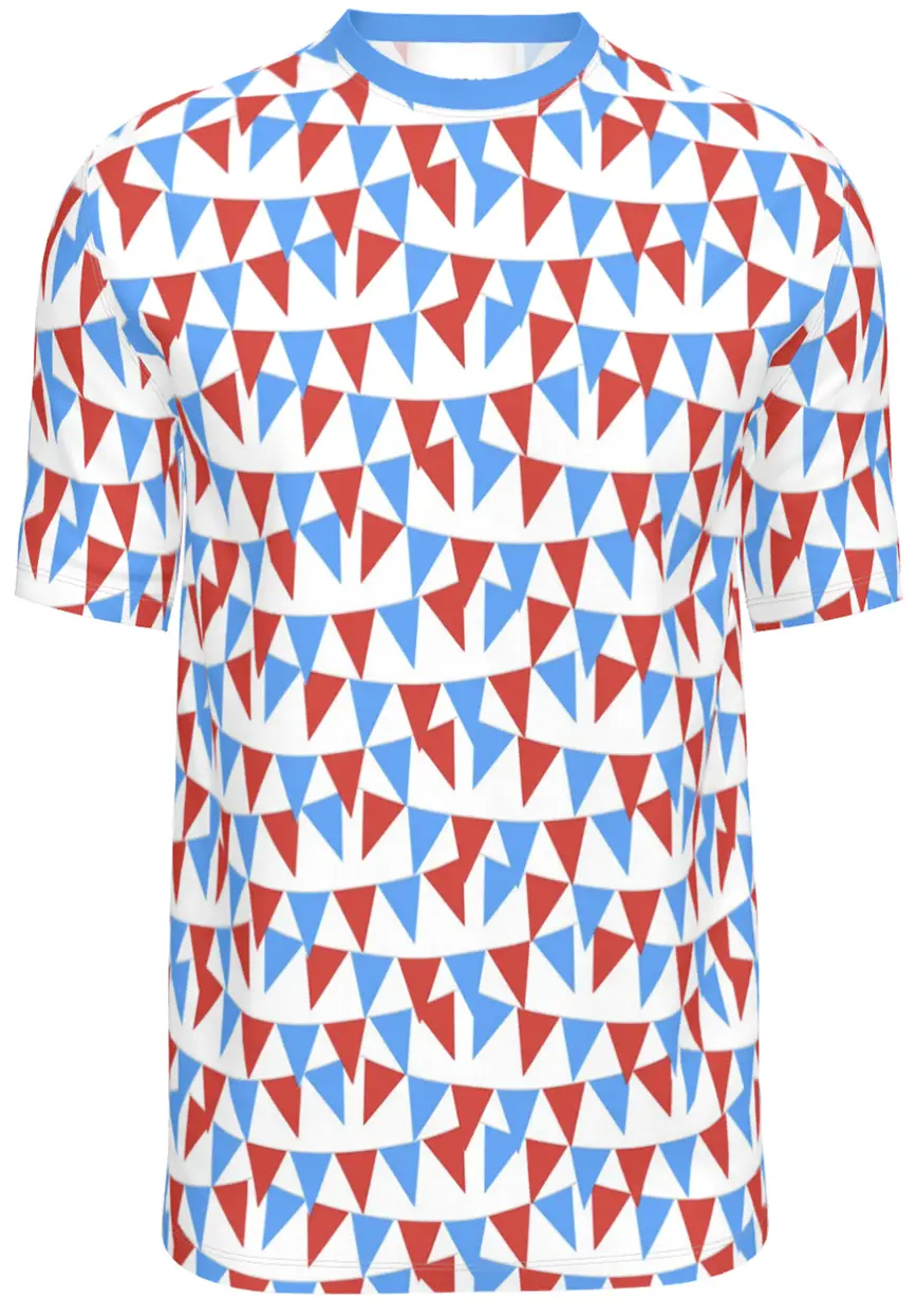 Contrado T-Shirts Bunting Blue and red on white