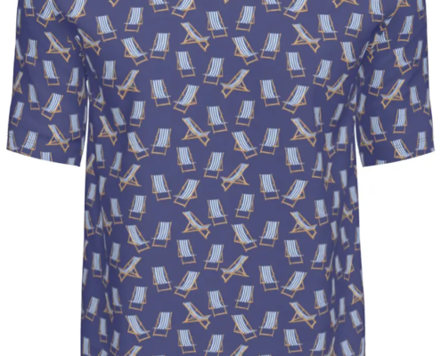 Contrado T-Shirts Deckchairs with Blue-Stripes on Blue
