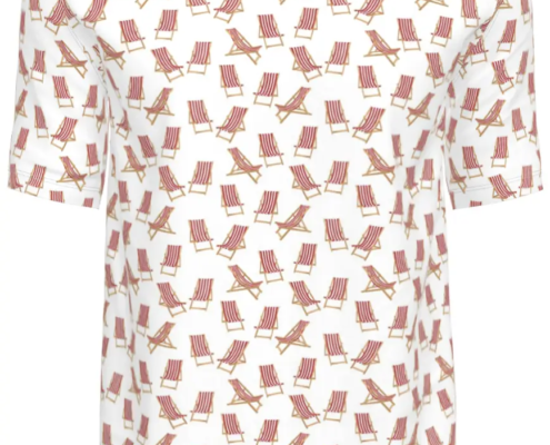 Contrado T-Shirts Deckchairs with Red-Stripes on White
