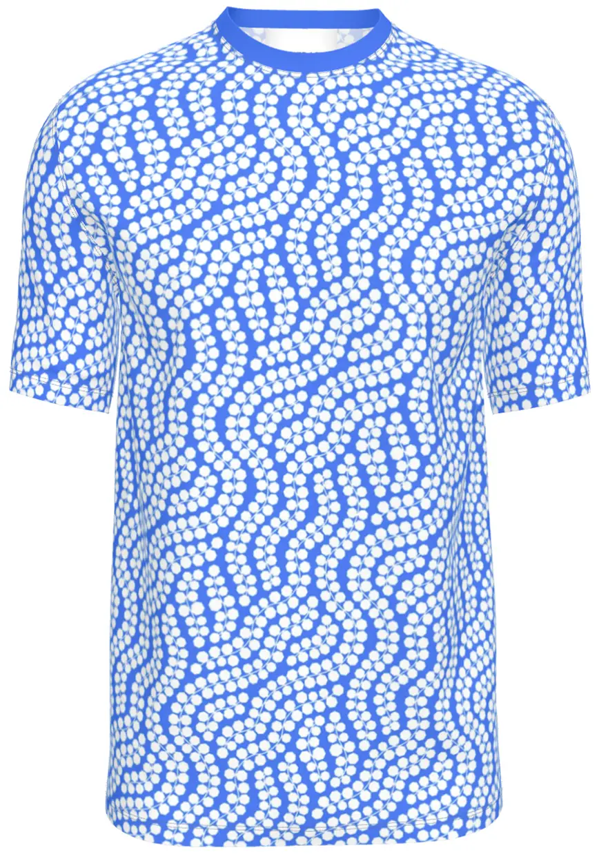 Contrado T-Shirts Foliage White on Blue