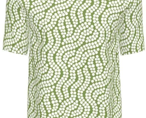Contrado T-Shirts Foliage White on Green