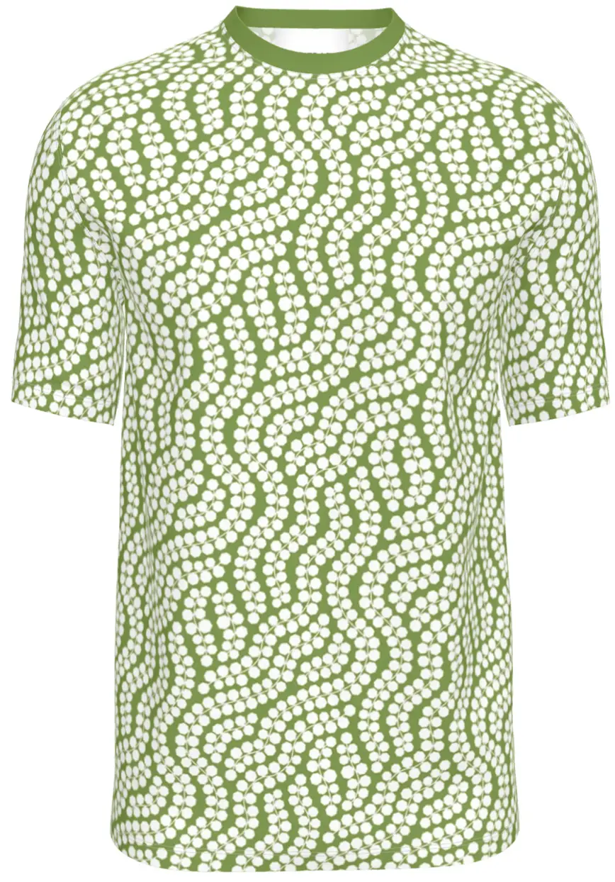 Contrado T-Shirts Foliage White on Green