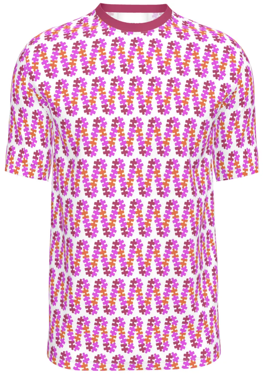 Contrado T-Shirts Jigsaws Red and Pinks