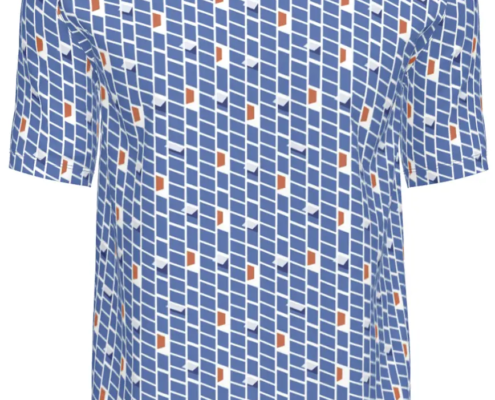 Contrado T-Shirts Windows Blues and Red on White