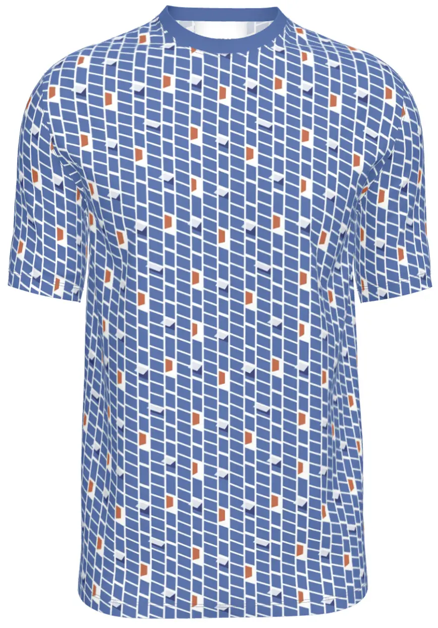 Contrado T-Shirts Windows Blues and Red on White