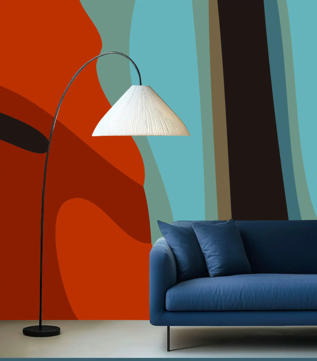 Happywall demo 1 Blue sofa and light Orange to Teals Vegas06 x50