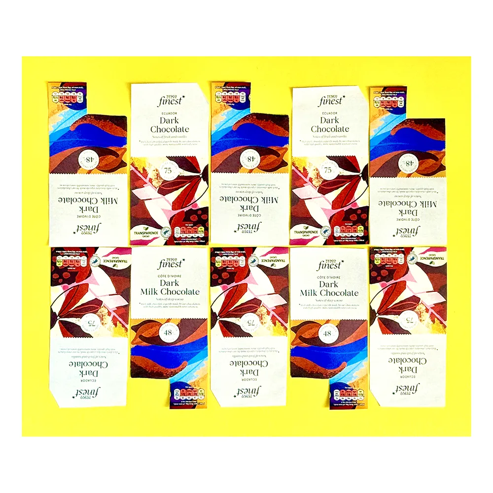 Collage from Tesco Magazine images dark chocs