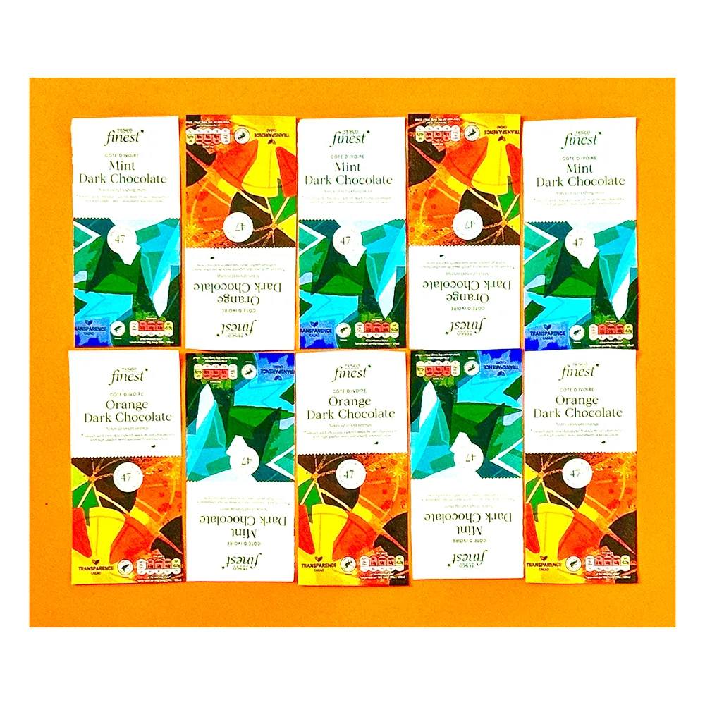 Collage from Tesco Magazine images orange chocs