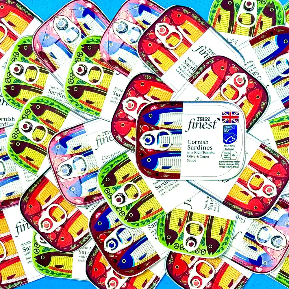 Collage from Tesco Magazine images sardines cropped